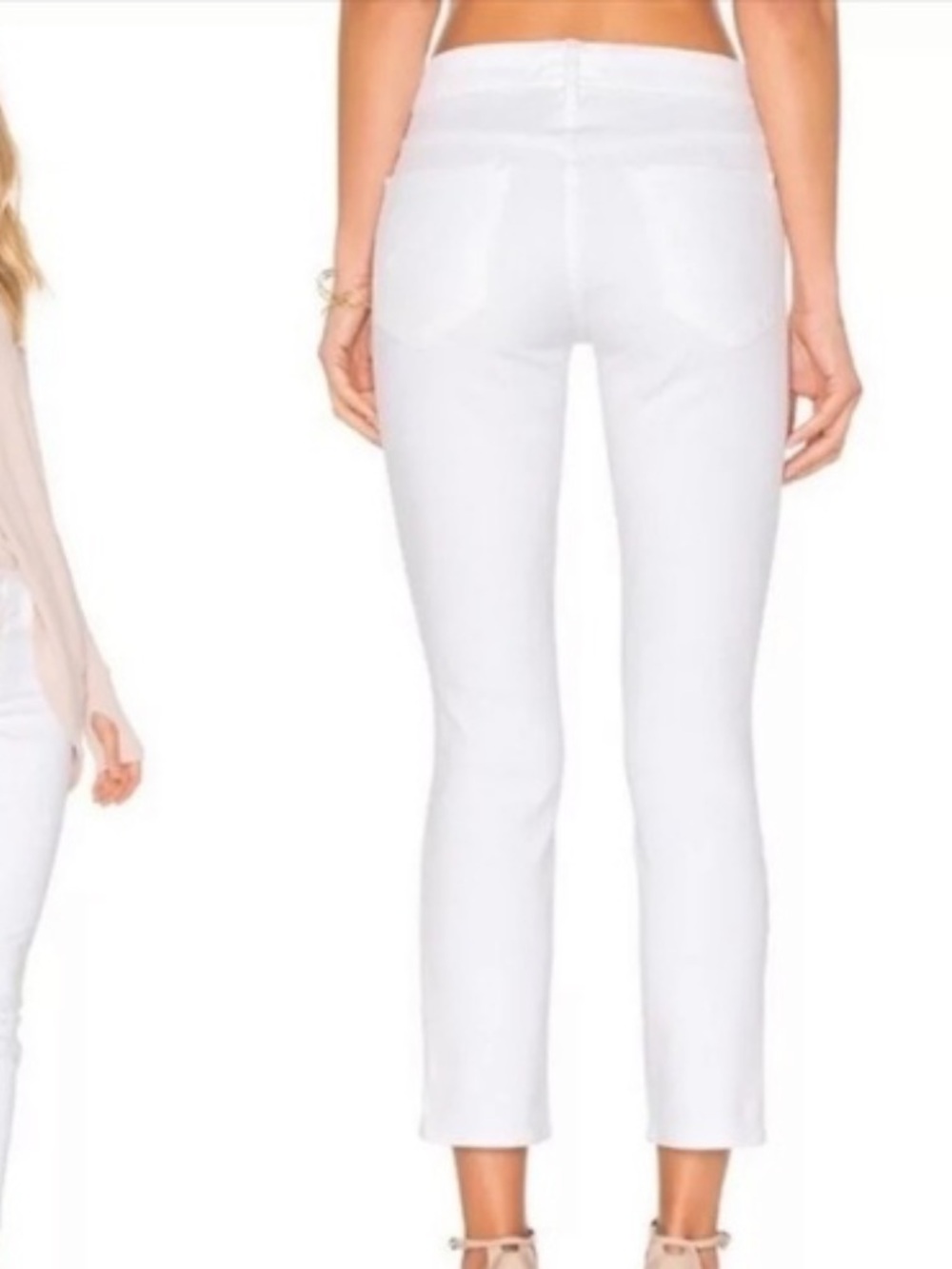 MOTHER The Looker Crop Stayin Alive White Jean